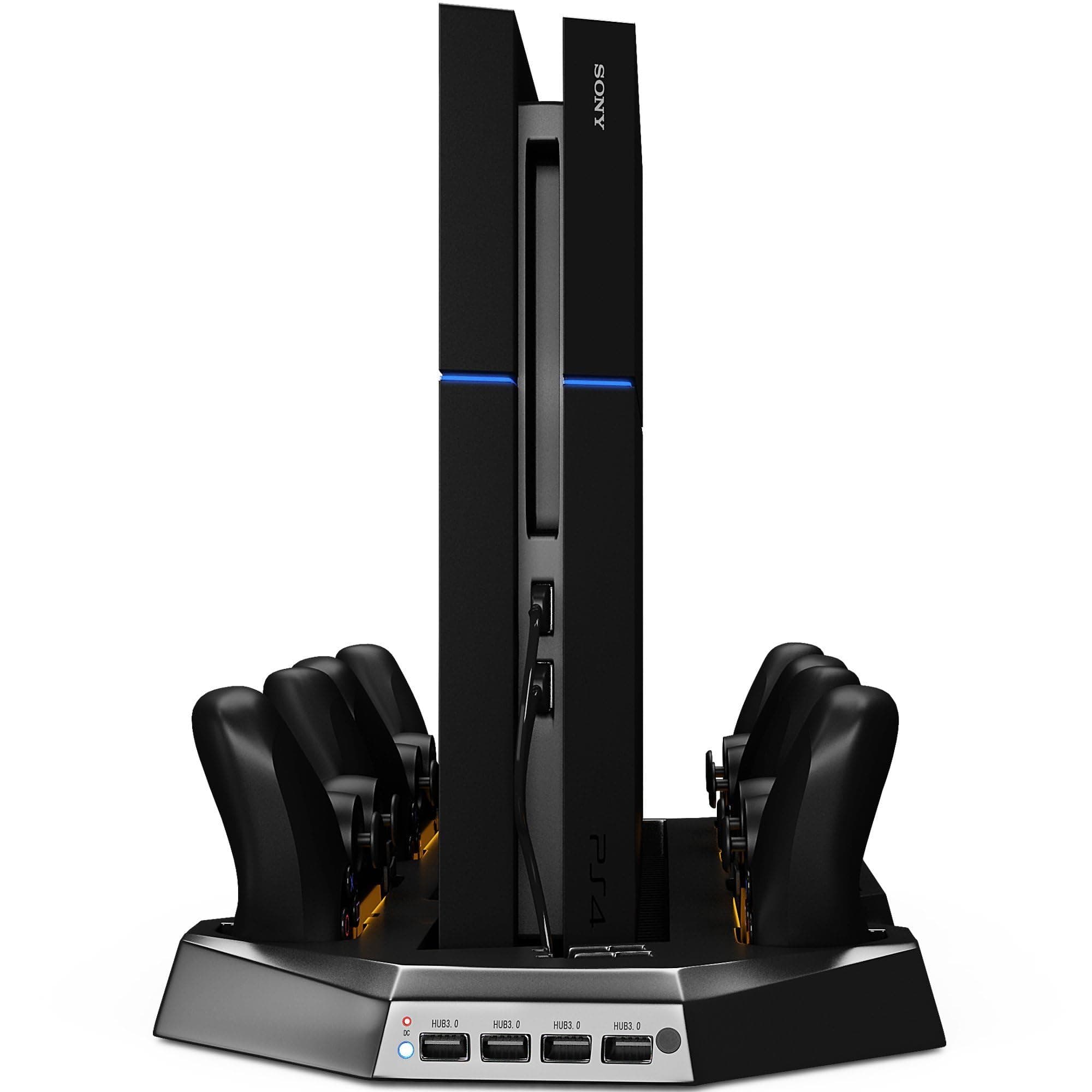 10 in 1 Super Charging Dock Charging Stand with Cooling Fan USB3.0 ports LED Dock Station for Compatible with PlayStation 4 PS4