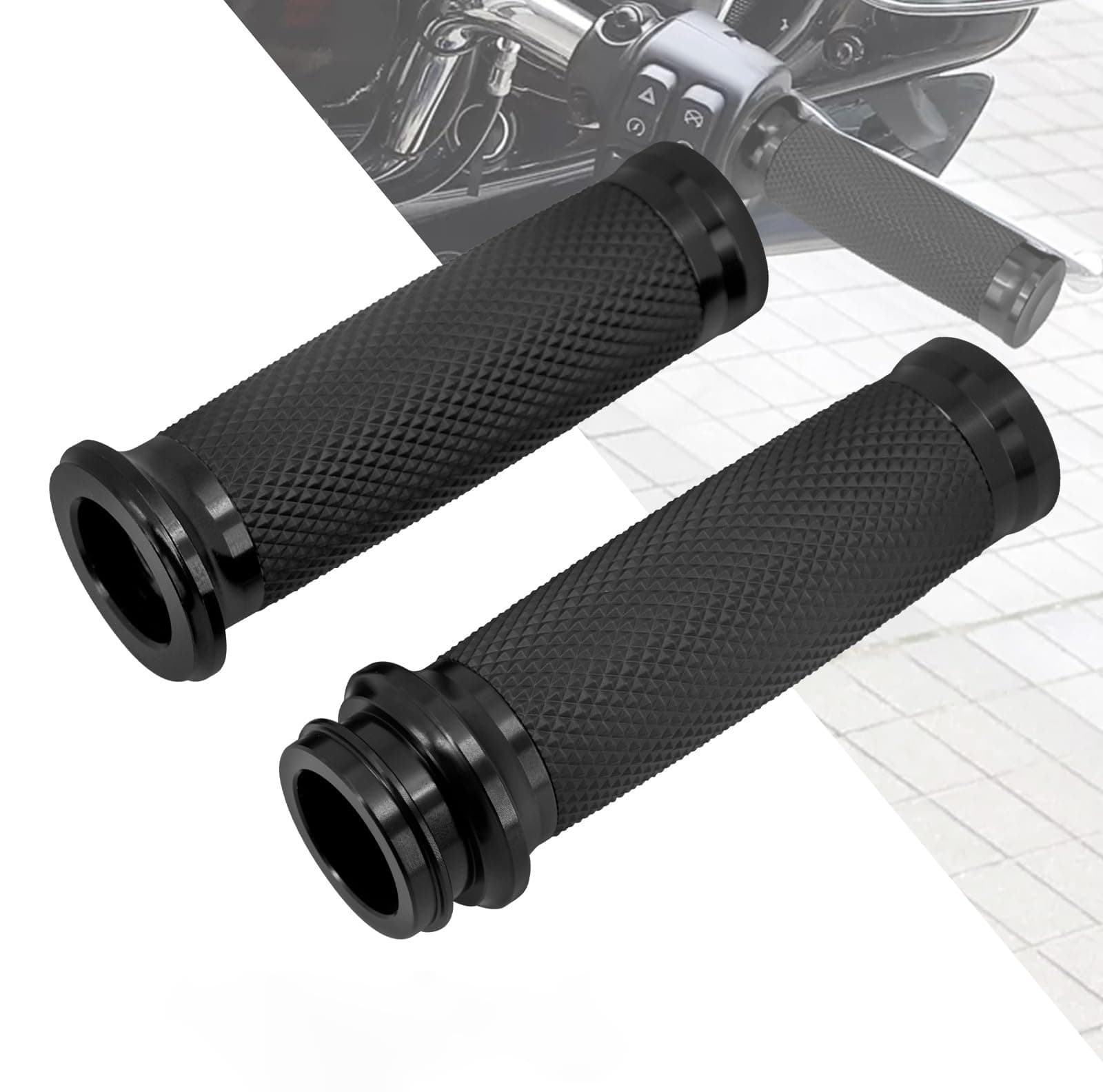 1" Electronic Throttle Defiance Handlebar Grips 25mm Hand Grips Fit for Harley Touring Street Glide Road King Road Glide Electra Glide