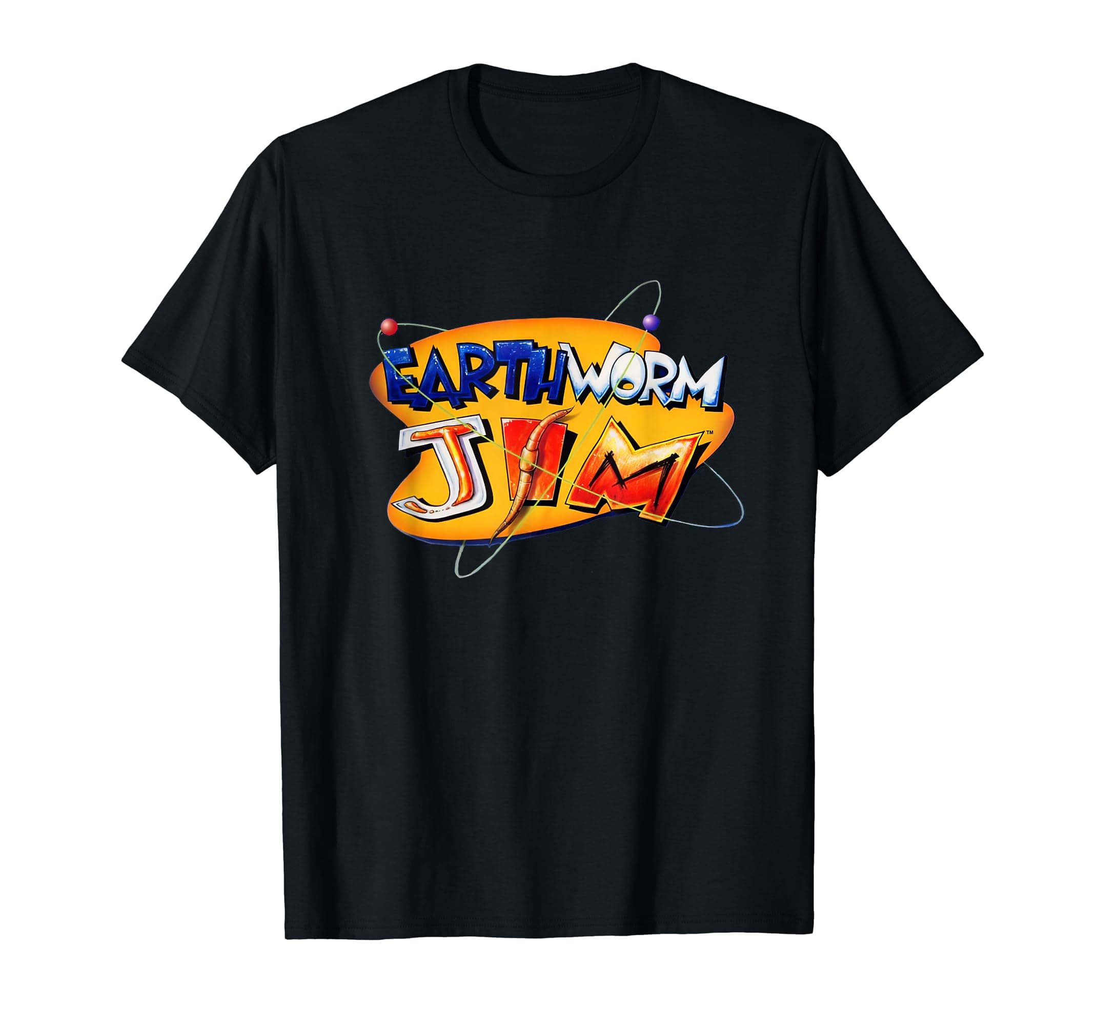 Interplay EntertainmentEarthworm Jim Unisex-Adults T-Shirt, Black, Small, Short Sleeve