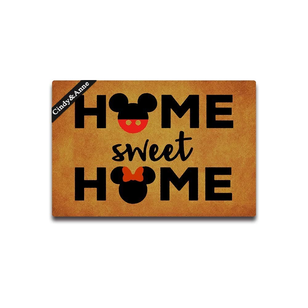 Cindy&Anne Tdou Home Sweet Home Cute Doormat Entrance Floor Mat Funny Doormat Door Mat Decorative Indoor Outdoor Doormat 23.6 by 15.7 Inch Machine Washable Fabric Top