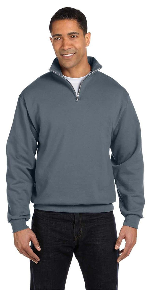 JERZEES Mens SUPER SWEATS 1/4-Zip Sweatshirt with Cadet Collar