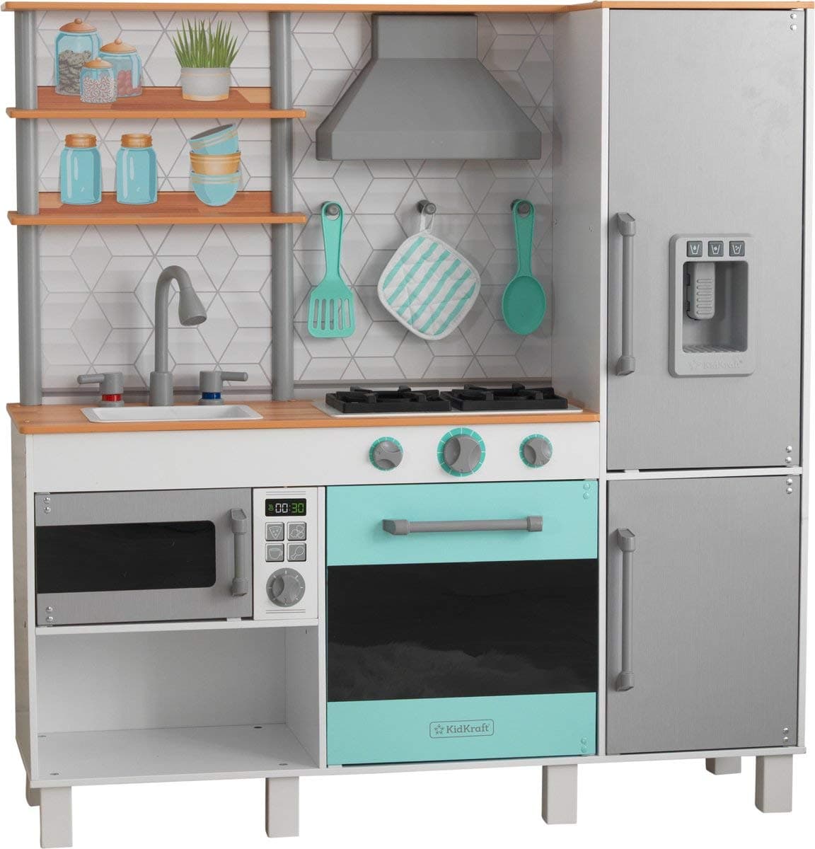 KidKraft 53421 Gourmet Chef Play Kitchen with EZ Kraft Assembly Gray