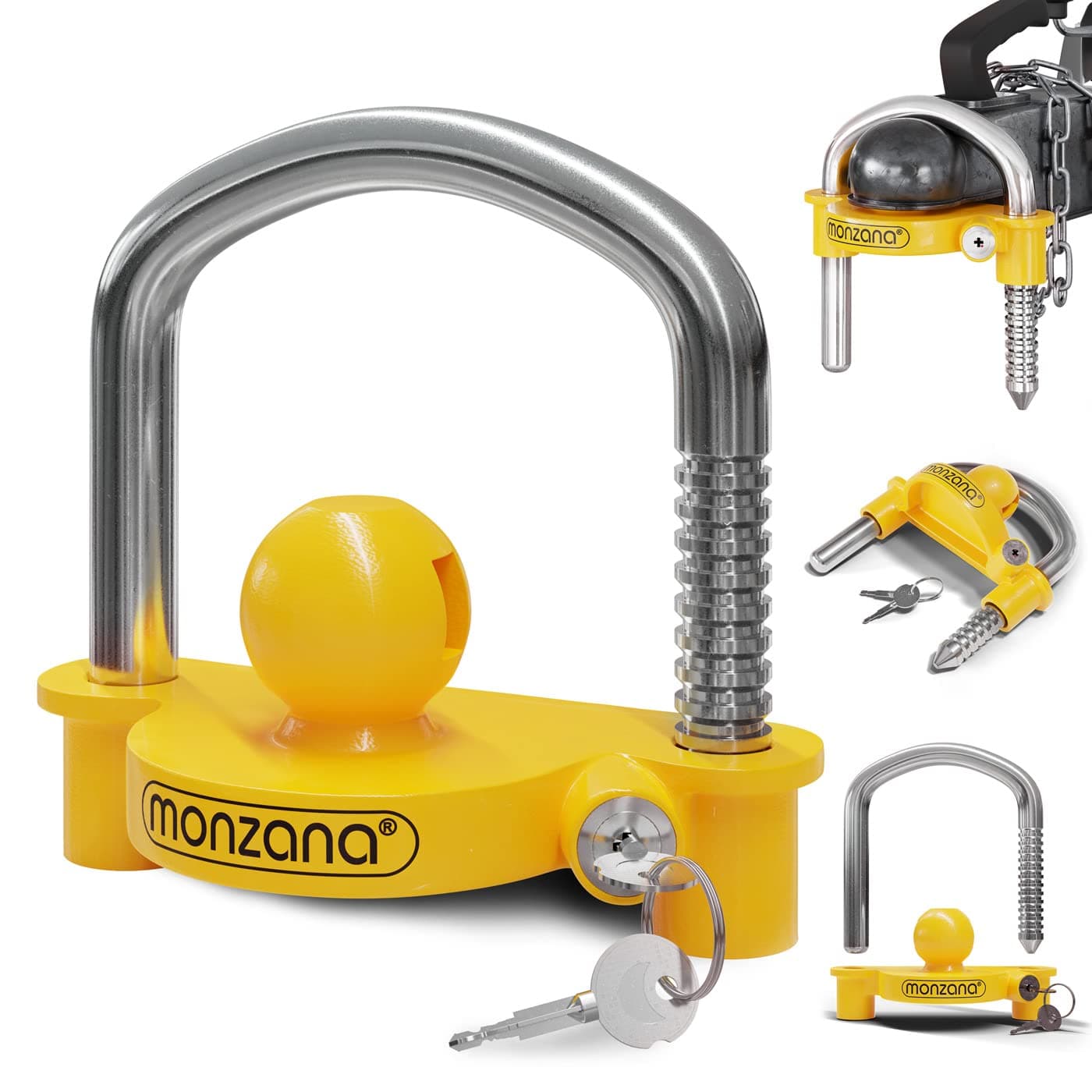 MonzanaTrailer lock for standard towing hitch, easy installation, anti-theft trailer security