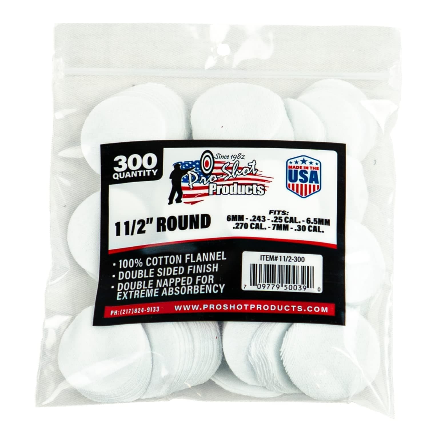 Pro-Shot Premium Gun Cleaning Patches – 100% Cotton Flannel, Superior Weave Technology, Double-Napped for Maximum Absorbency – Lint-Free, Solvent Ready, Caliber Fits - Made in USA