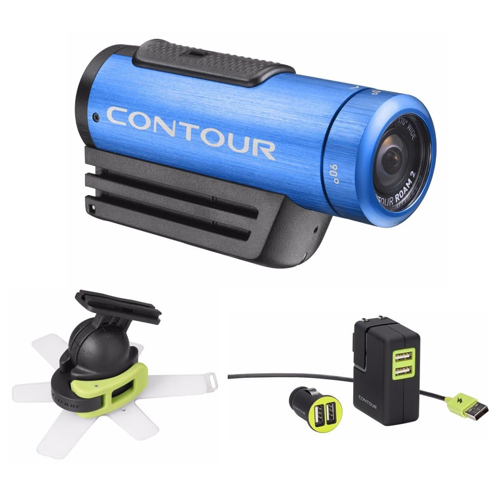 Contour 1800BU 1080p Roam2 Waterproof Action Camera (Blue) Bundle