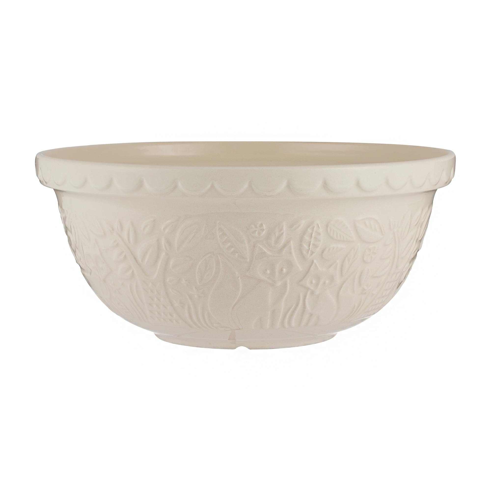 Mason Cash In The Forest Fox Embossed Mixing Bowl - Cream - 4.25-Quart - 11-1/2 by 11-1/2 by 5-1/2 Inches