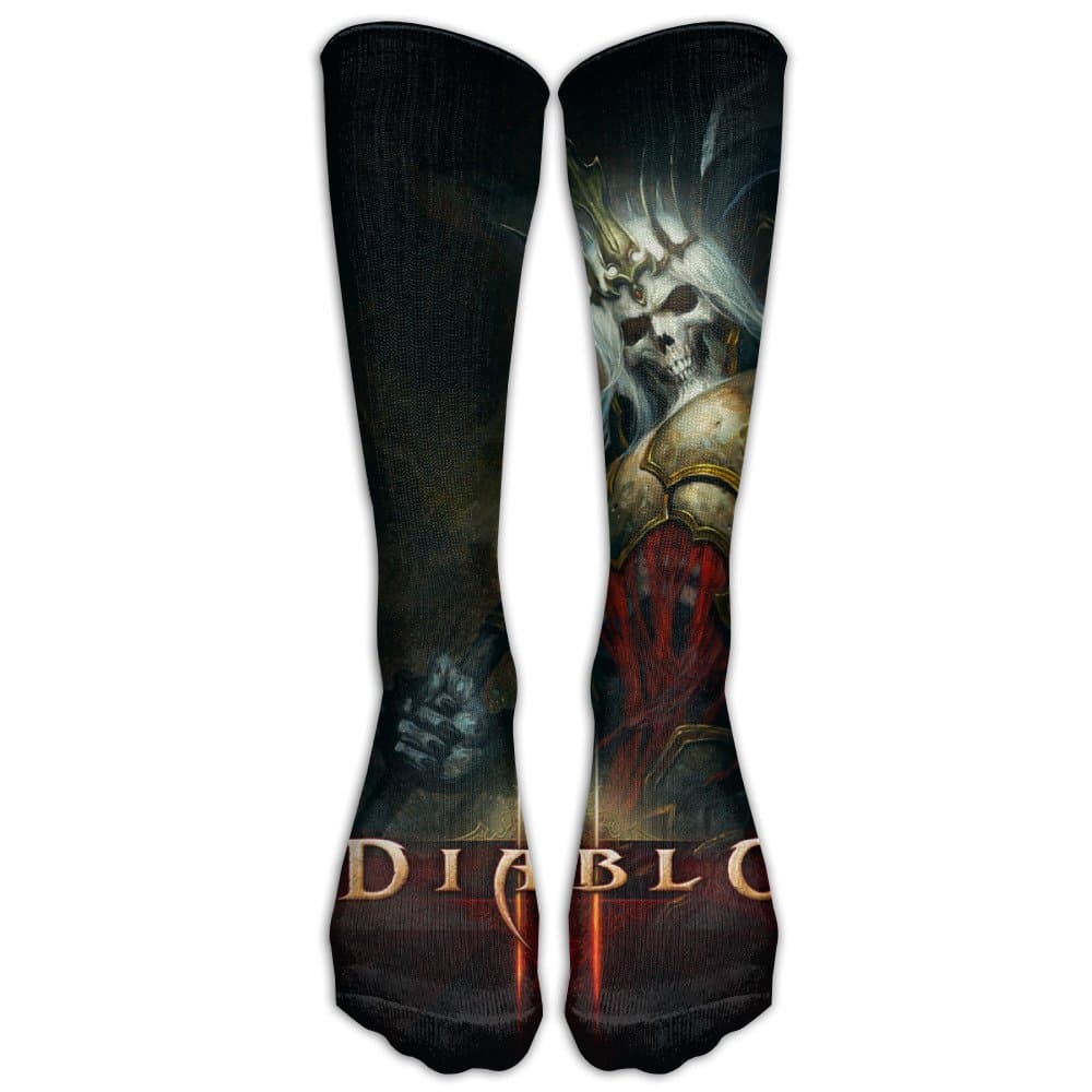 Unisex Video Game Diablo 3 King Leoric Poster Knee High Socks Long Athletic Sport Socks
