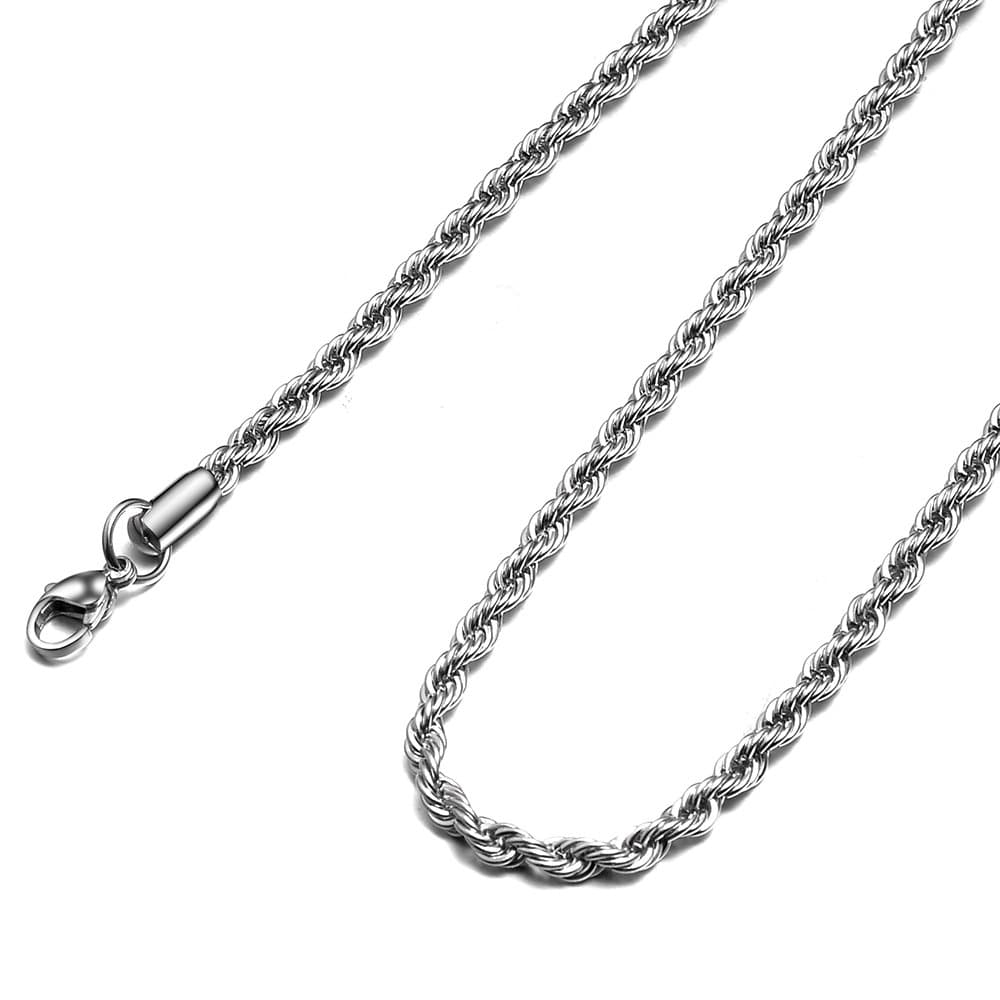Twist Chain Necklace - Stainless Steel Rope Jewelry for Men & Women
