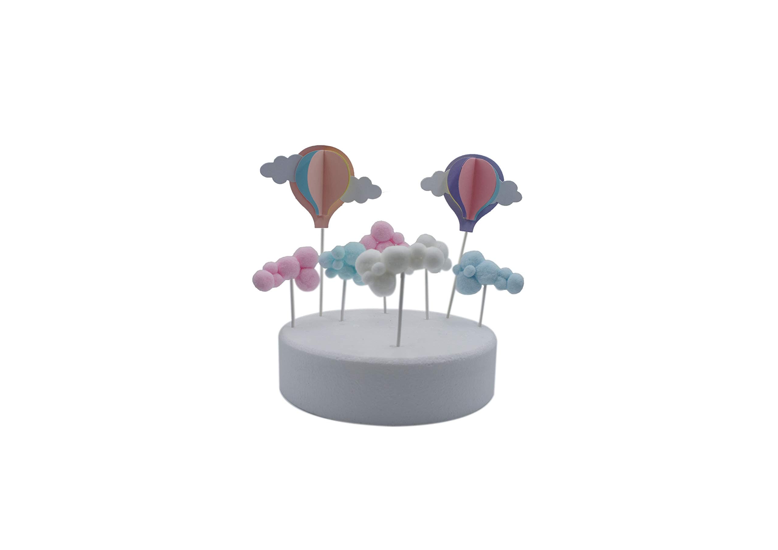 6 PCs Cloud-Shaped Cake Toppers, Cotton Cake Toppers for Kids Birthday, Baby Shower, Party Decorations Supplies