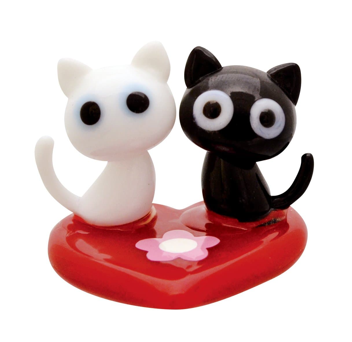 フォーカート CYK830 Cute Cat Handmade Glasswork Heart Cat Pair