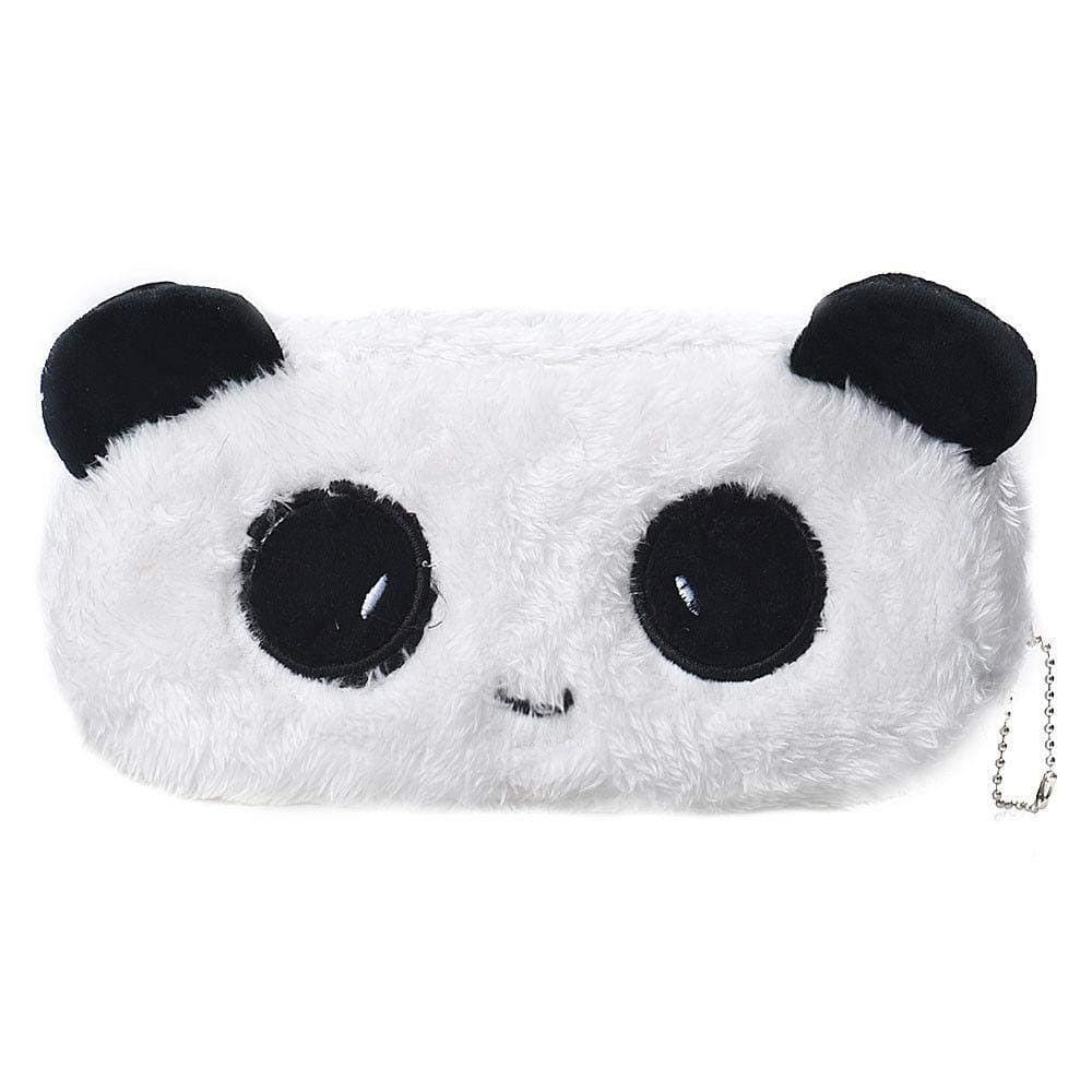 Plush Fur Panda Pencil Pouch Soft Toys for Children, Kids Favorite Pencil Box (style1), White