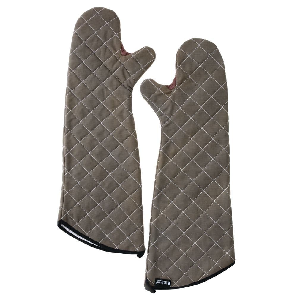 800FG24 BestGuard Commercial Heat Protection Up to 450° F Oven Mitts (Pair), 24" Length, Tan