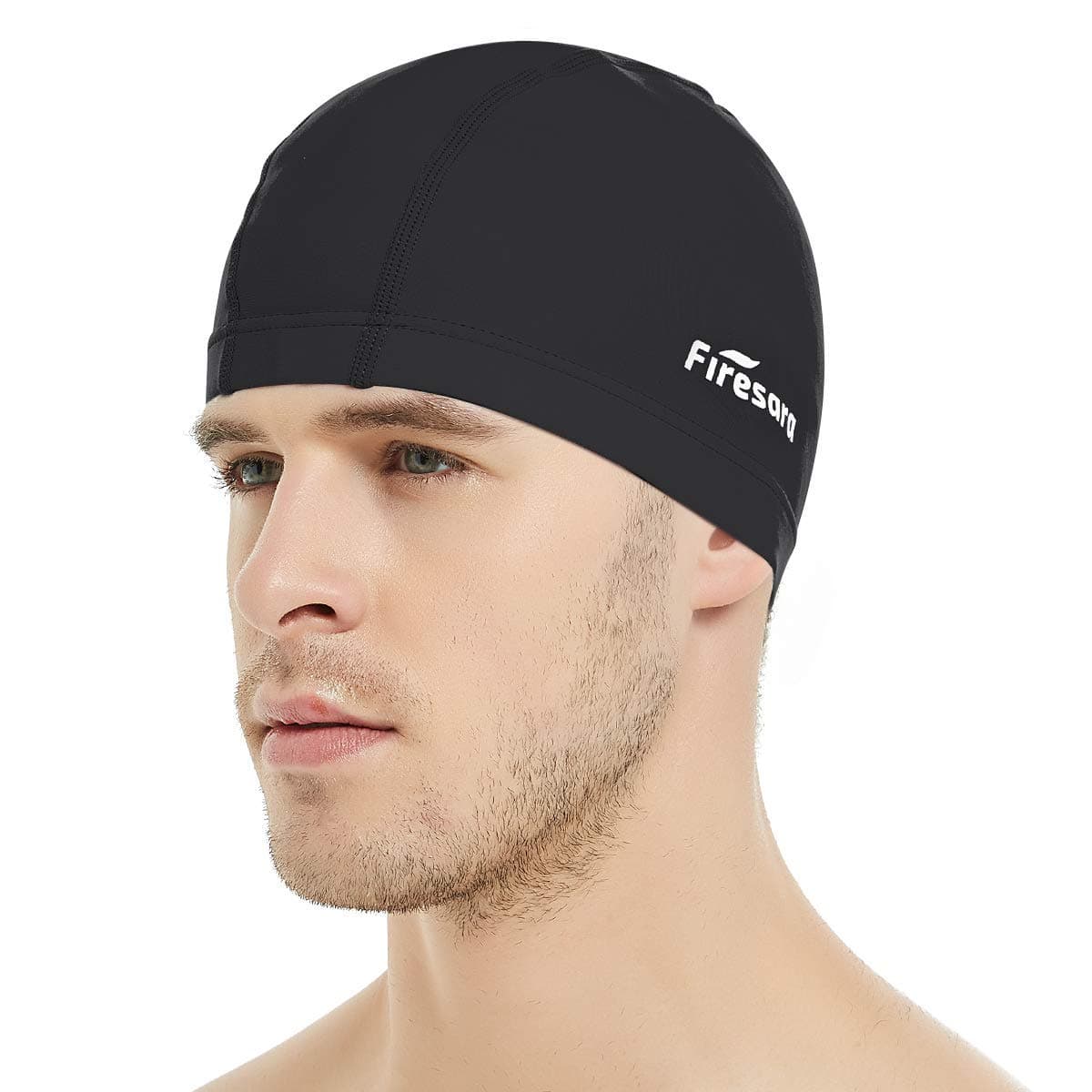 Firesara Swimming Cap Lycra Lycra Swimming Cap Anti-Tear Comfortable Non-Slip for Men Women Short Hair Long Adult