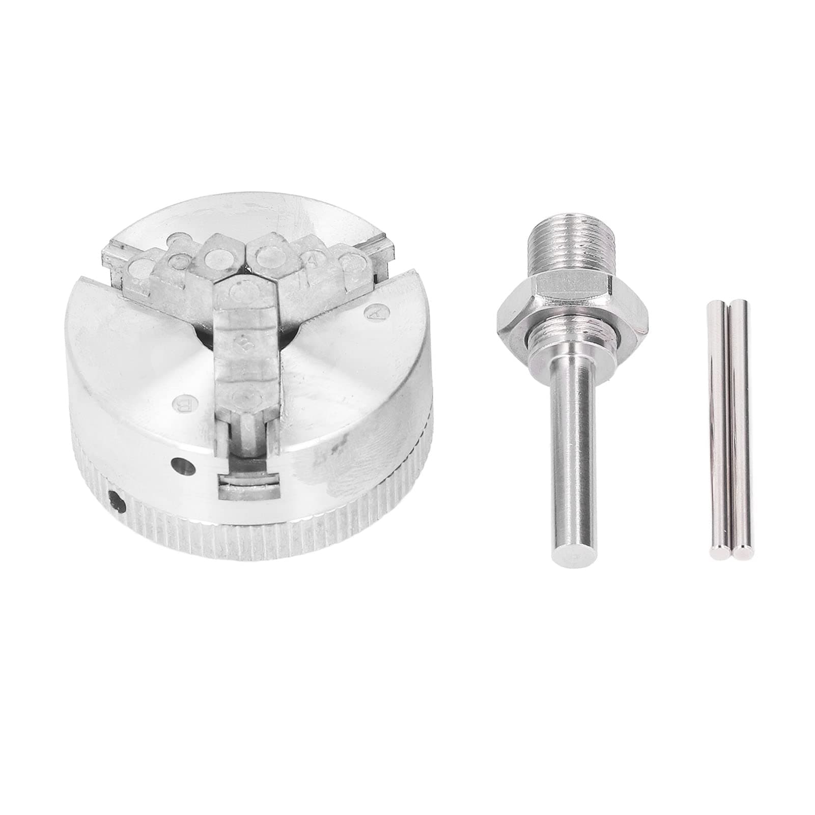 Topyond 3 Jaw Lathe Chuck Set, Aluminum Alloy Lathe Jaw, Self Centering Lathe Chuck Plate with X1 Connecting Rod 10x35mm Clamping