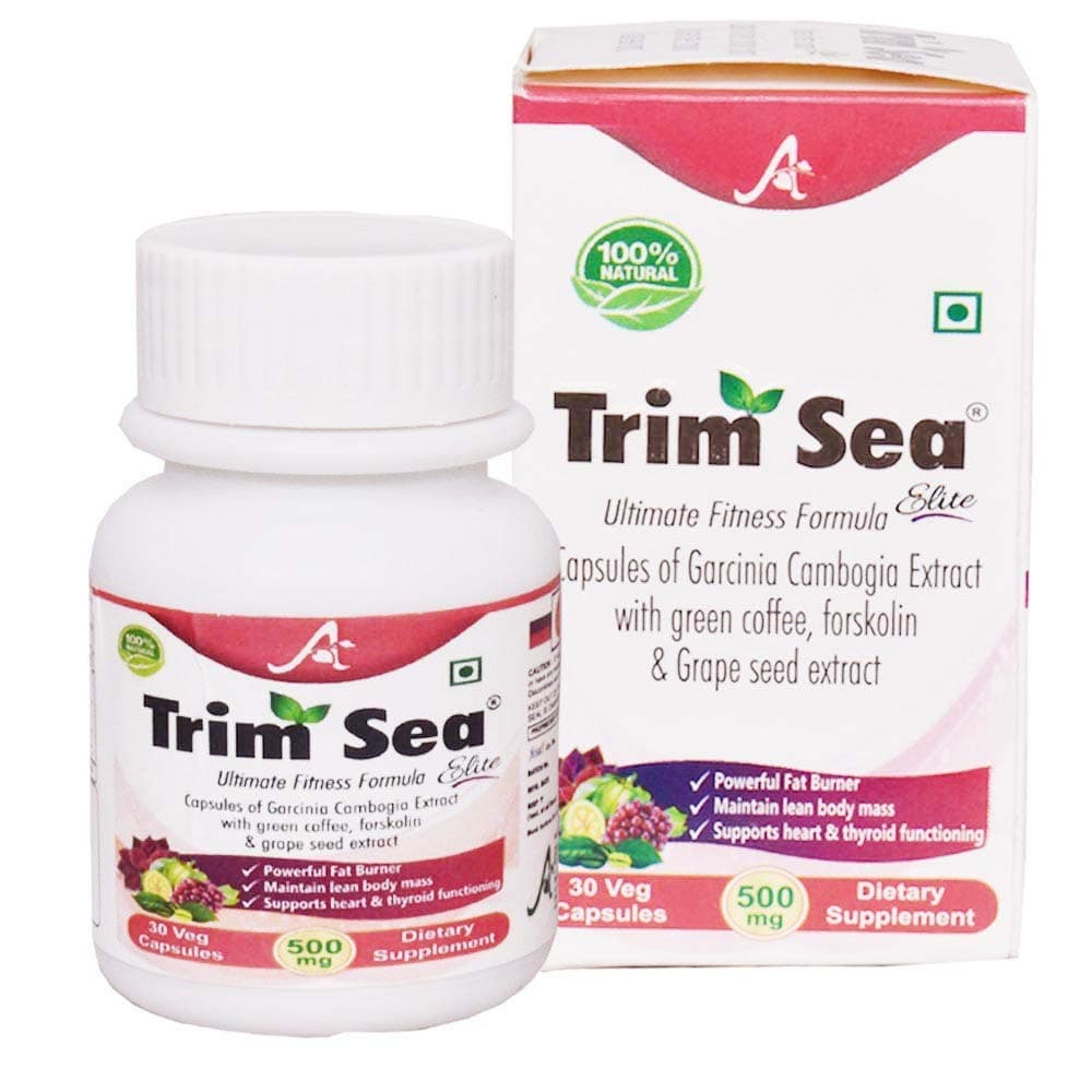 Trimsea Elite: Ultimate Fitness Formula -Garcinia,green coffee, forskolin and grape seed Fat Burner And Weight Loss veg 30 capsules