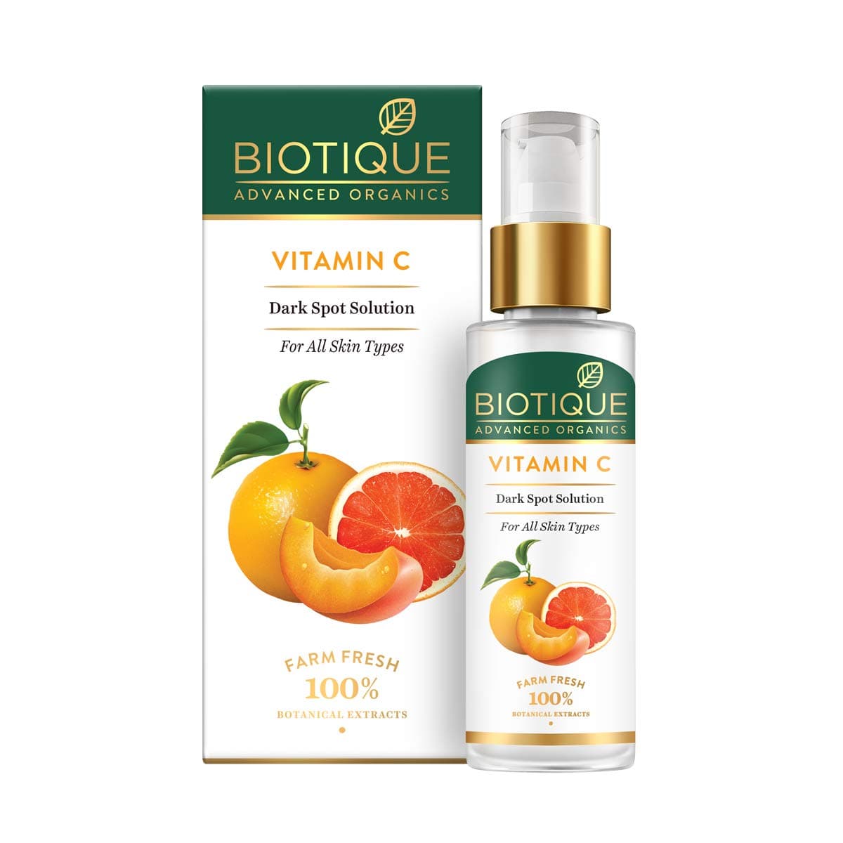 Biotique Vitamin C Dark Spot Solution Serum | Helps Reduce Dark Spots, Pigmentation & Uneven Skin Tone | Lightweight, Fast-Absorbing Serum | Suitable for All Skin Types | 30ml