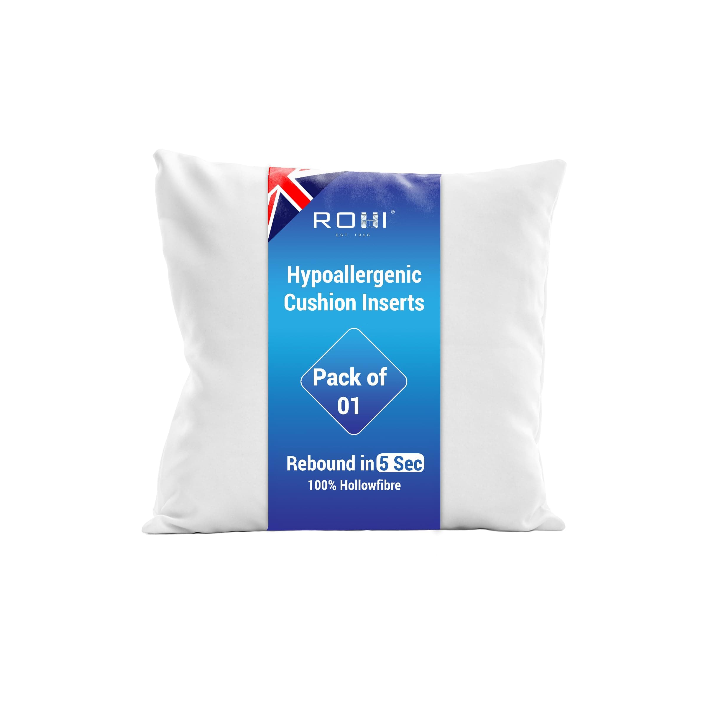 Rohi Hypoallergenic Cushion Inserts 26" x 26" (65cm x 65cm) - Cushion Inner Pad - Square Decorative Cushion Insert for Sofa Couch Cushions (65x65 Cm)