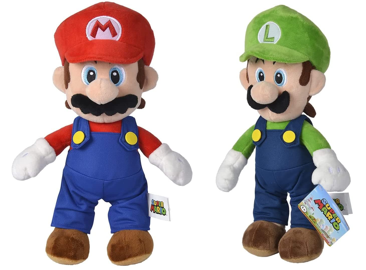 Deluxe Paws Simba Toys Official Super Mario Bros Soft Toy, Mario AND Luigi 20cm Set