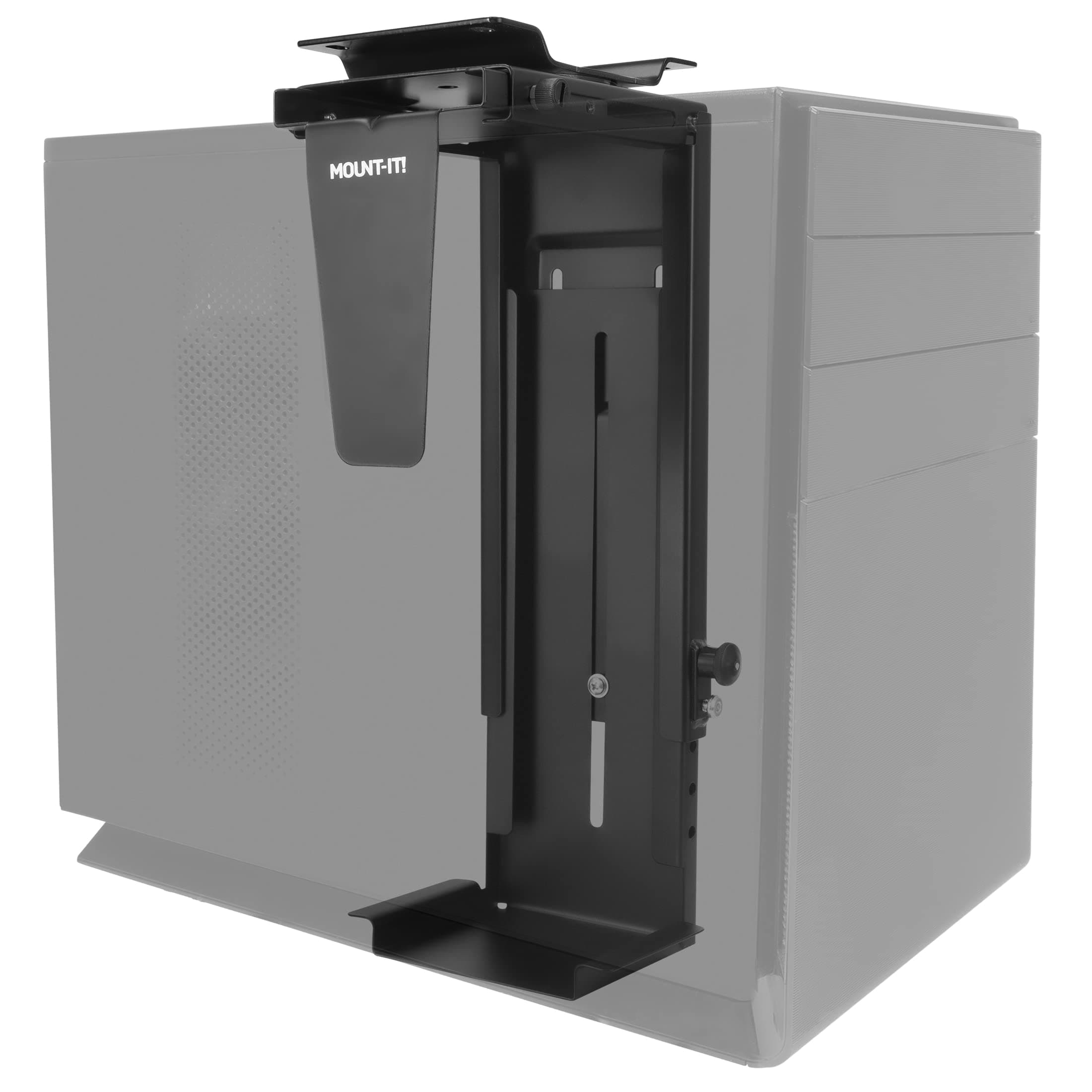 - Mount-It! CPU Under Desk Mount Bracket - Computer Tower Wall and Under Counter Holder, 360 Degree Swivel Adjustable Height and Width Wall-Mountable