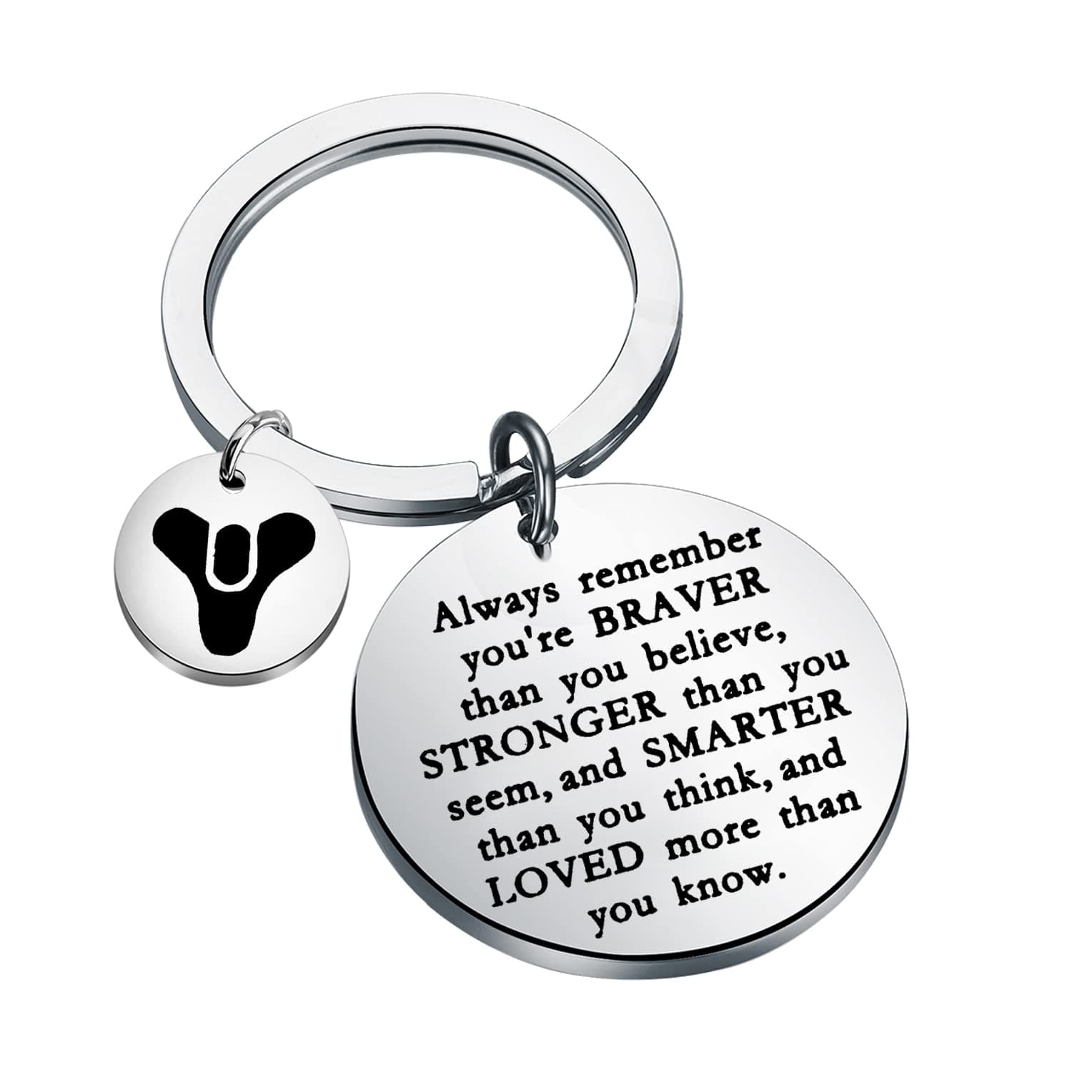 KUIYAI Game Inspired Gift Destiny 2 Quote Always Remember Keychain Video Gamer Player Gift For Husband Boyfriend Gaming Gift