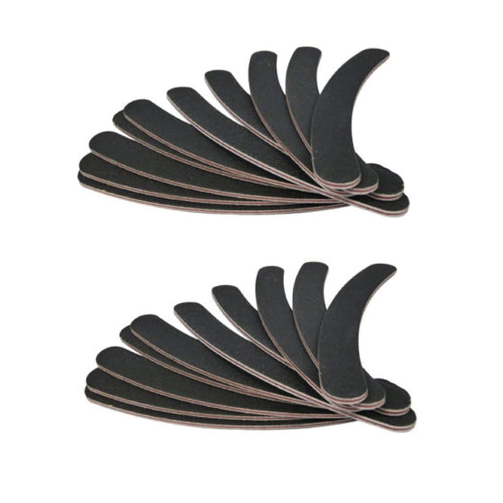 Cascove 20 Pack Of Double File Sided 100/180 Grit Boomerang Banana Boards Curved Nail Files Emery Gel Tips Black Curve Buffing Buffer Professional Pro Sanding Blocks Cascove Nail Art Manicure