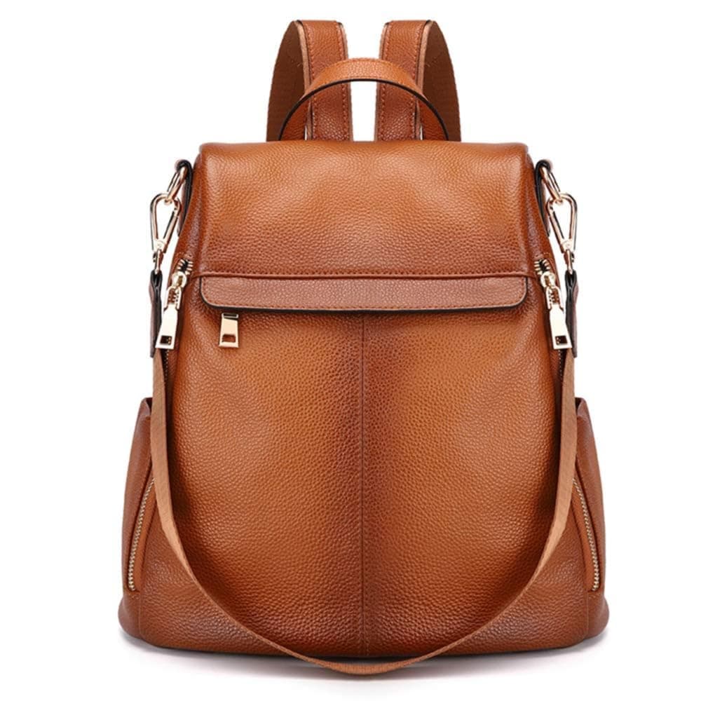 Women's Anti-Theft Backpack Purse Genuine Leather Shoulder Bag Fashion Ladies Satchel Bags