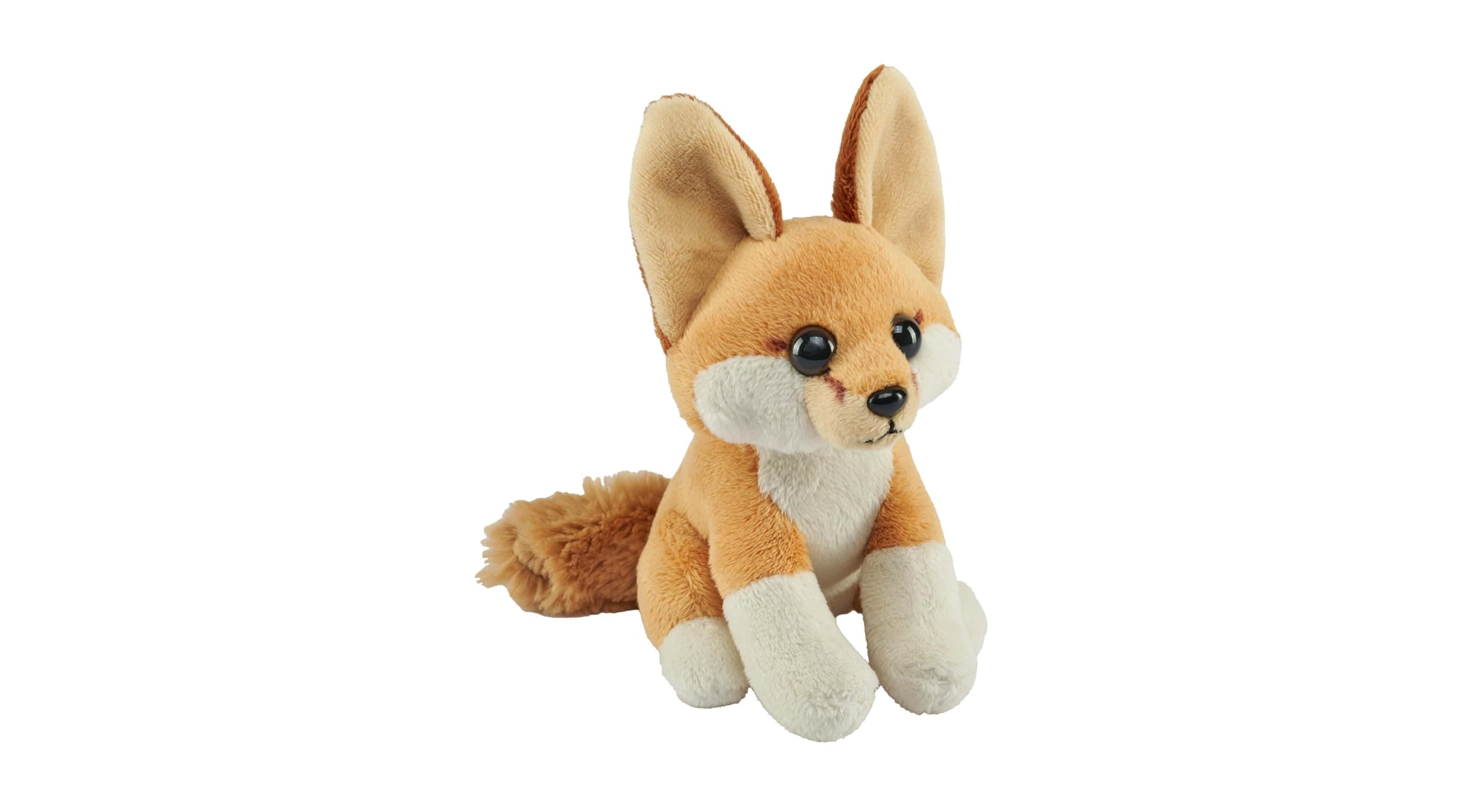 Wild Republic Pocketkins Eco Fennec Fox, Stuffed Animal, 5 Inches, Plush Toy, Made from Recycled Materials, Eco Friendly