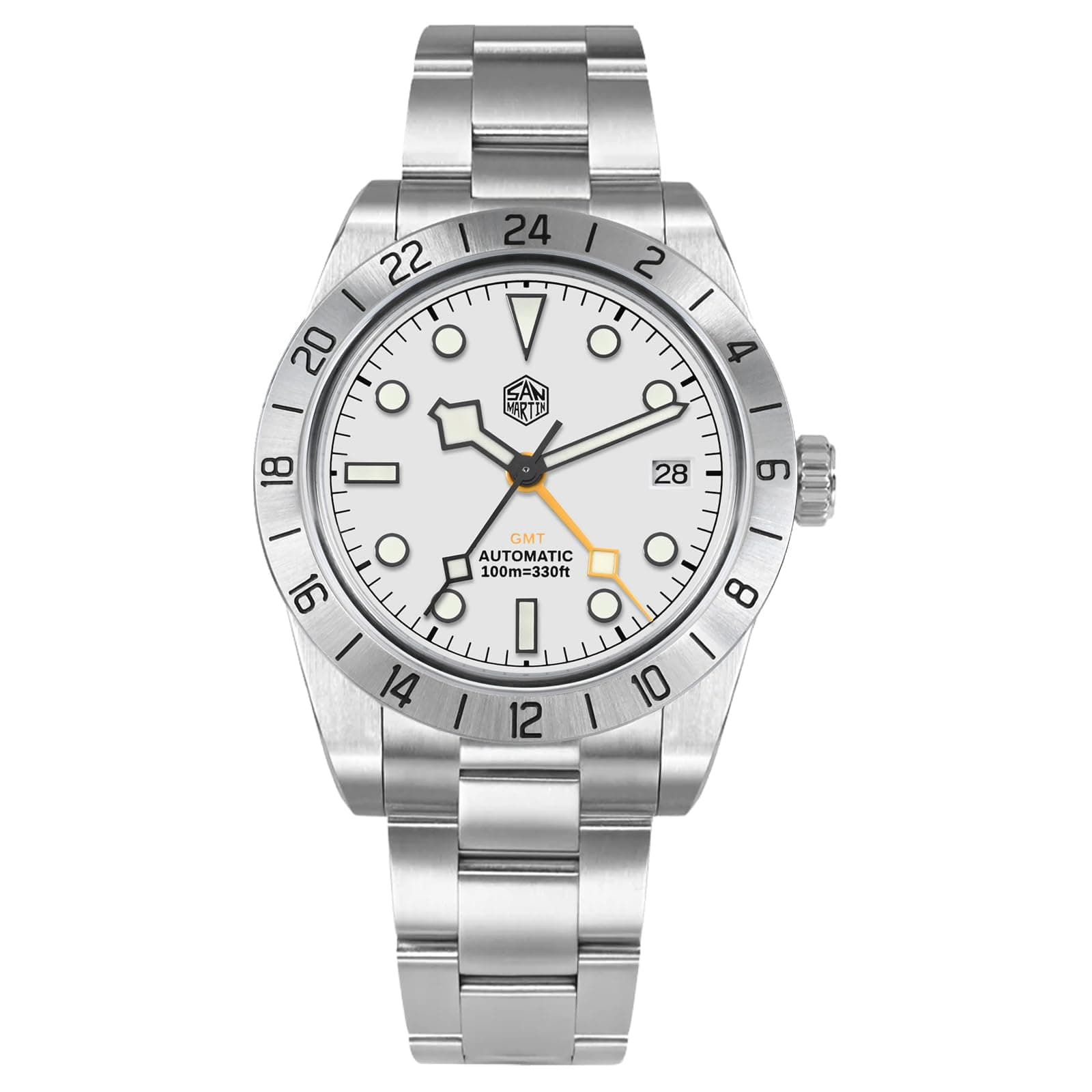 San Martin Mens Watch - SN054GE 39mm BB Automatic Dive Watch NH34 GMT Watches for Men Sapphire AR Coating 10Bar Waterproof