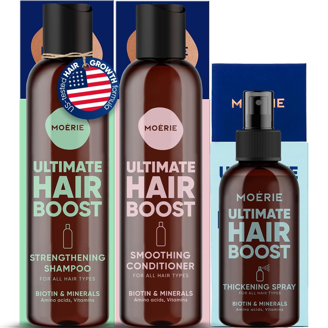 - Hair Growth Shampoo, Conditioner and Spray for Men and Women, Hair Loss Solution with Biotin and Rosemary, Thickening Hair Regrowth Set with Serum Level Care for Thinning Hair