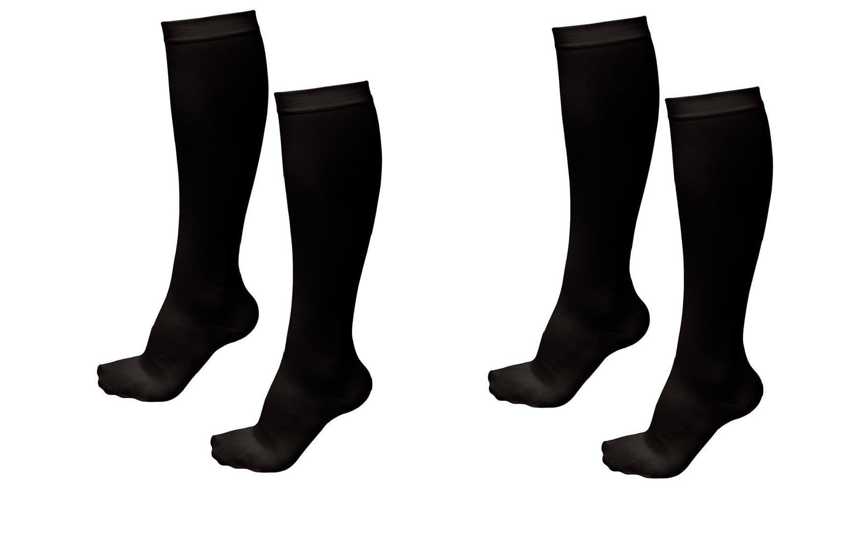 2 Pair Black Lg/Xl - TASOM Compression Socks Over the Calf Below Knee Anti Fatigue Sock For Men's Woman's Foot Feet Ankle Heel Pain Ache Swelling Relief Support Stockings