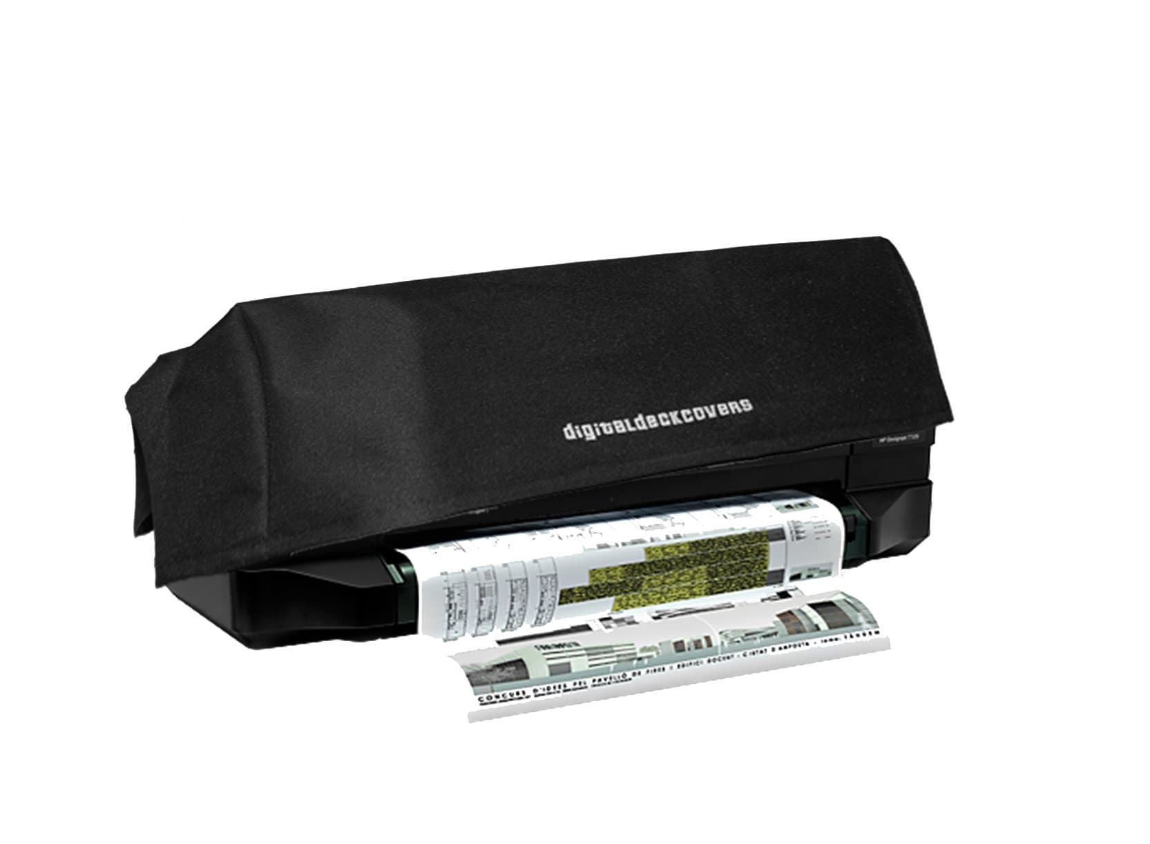 DigitalDeckCovers Printer Dust Cover for HP Designjet T120 / T125 / T130 - 24" Wide Format Plotter Protector [Antistatic, Water Resistant, Heavy Duty Premium Fabric, Dust-Proof, Black]