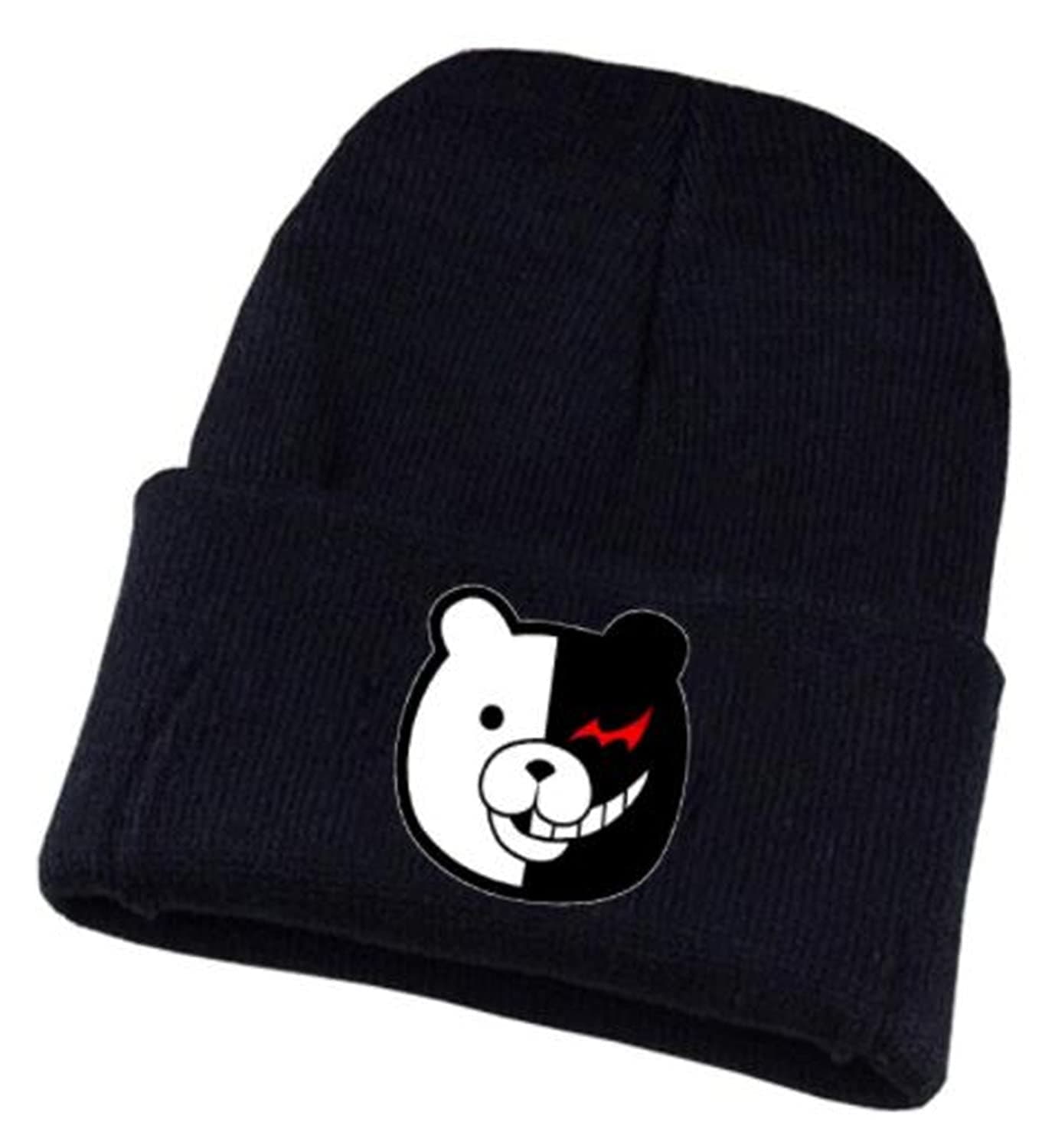 Trigger Happy Havoc Monokuma Anime Beanie Hat for Men Women Unisex Knit Cuffed Hat Winter Soft Warm Skull Cap