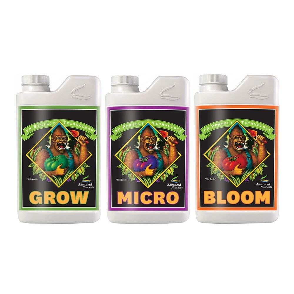 pH Perfect Grow, Micro, Bloom 4L, 3-Part Base Nutrient, 4 Liters Each