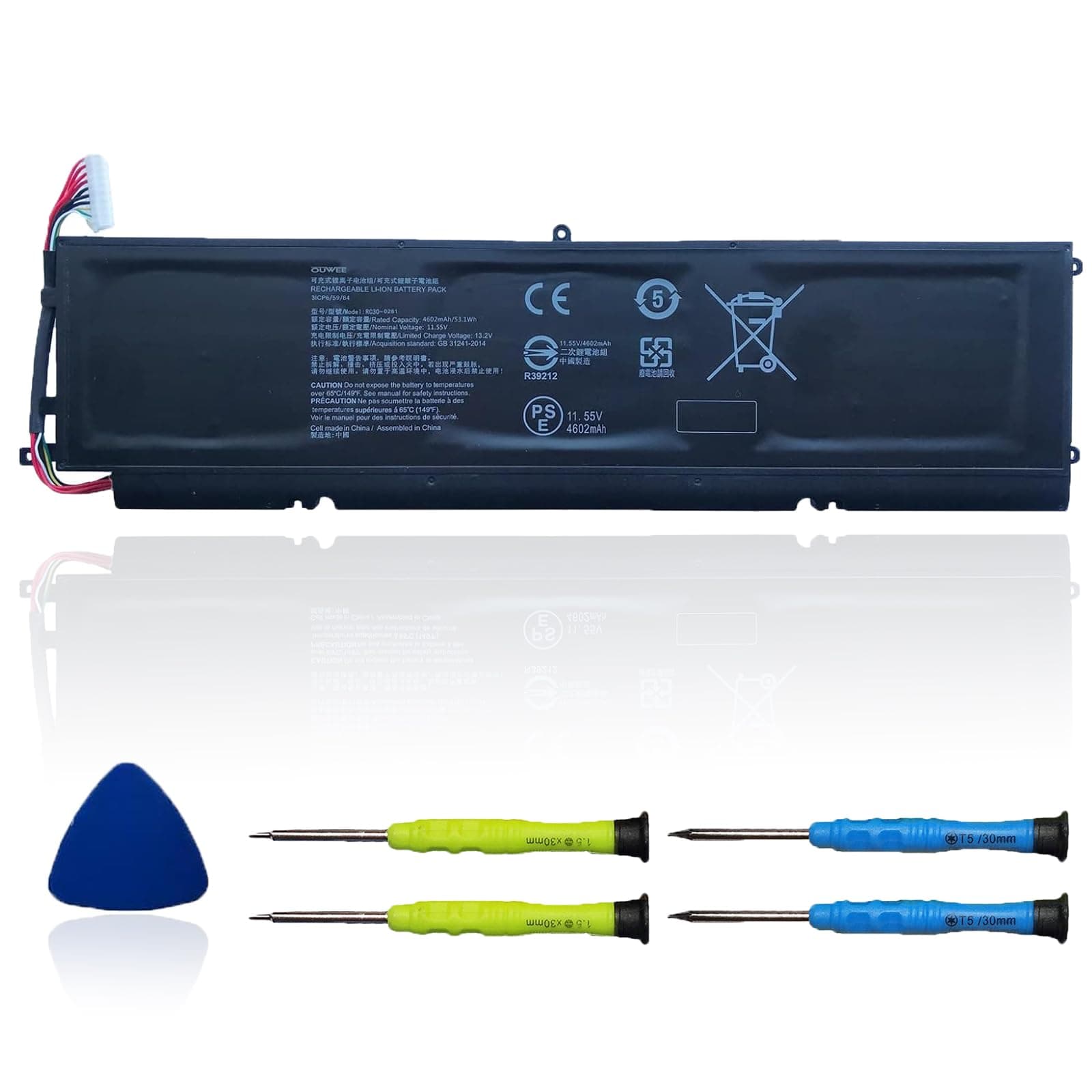 RC30-0281 Laptop Battery Compatible with Razer Blade Stealth 13.3 Early 2018 2019 RZ09-0281 RZ09-02810 RZ09-02812 RZ09-0310 RZ09-03100 RZ09-03101 Series RC30-028102 3ICP6/59/84 11.55V 53.1Wh