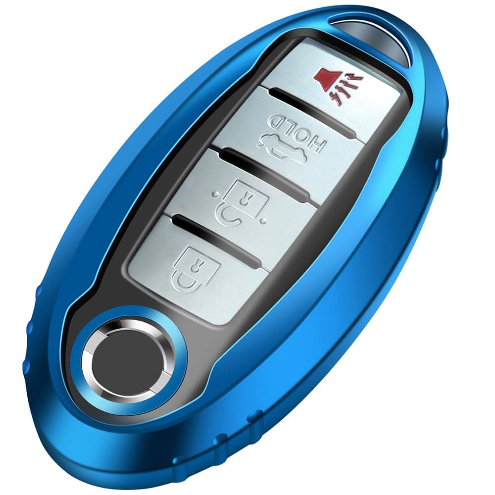 Lcyam Key Fob Cover Fits for Nissan Egg-Shaped Transmission 2022 Altima Maxima Sentra X Trail Patrol Murano Rogue Pathfinder Serena Kicks Armada Versa, Blue