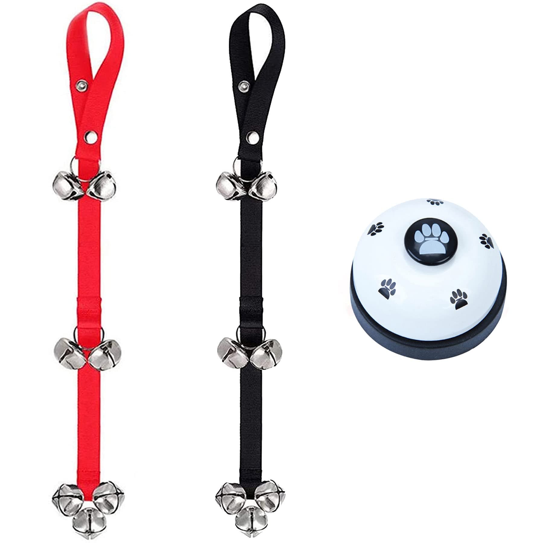 WOHENI Dog Doorbells for Potty Training, Adjustable Potty Dog Bells Pet Bells for Door Knob, Puppy Training, Housebreaking, Go Outside-Potty, and Extra Loud Bells (Black+Red)