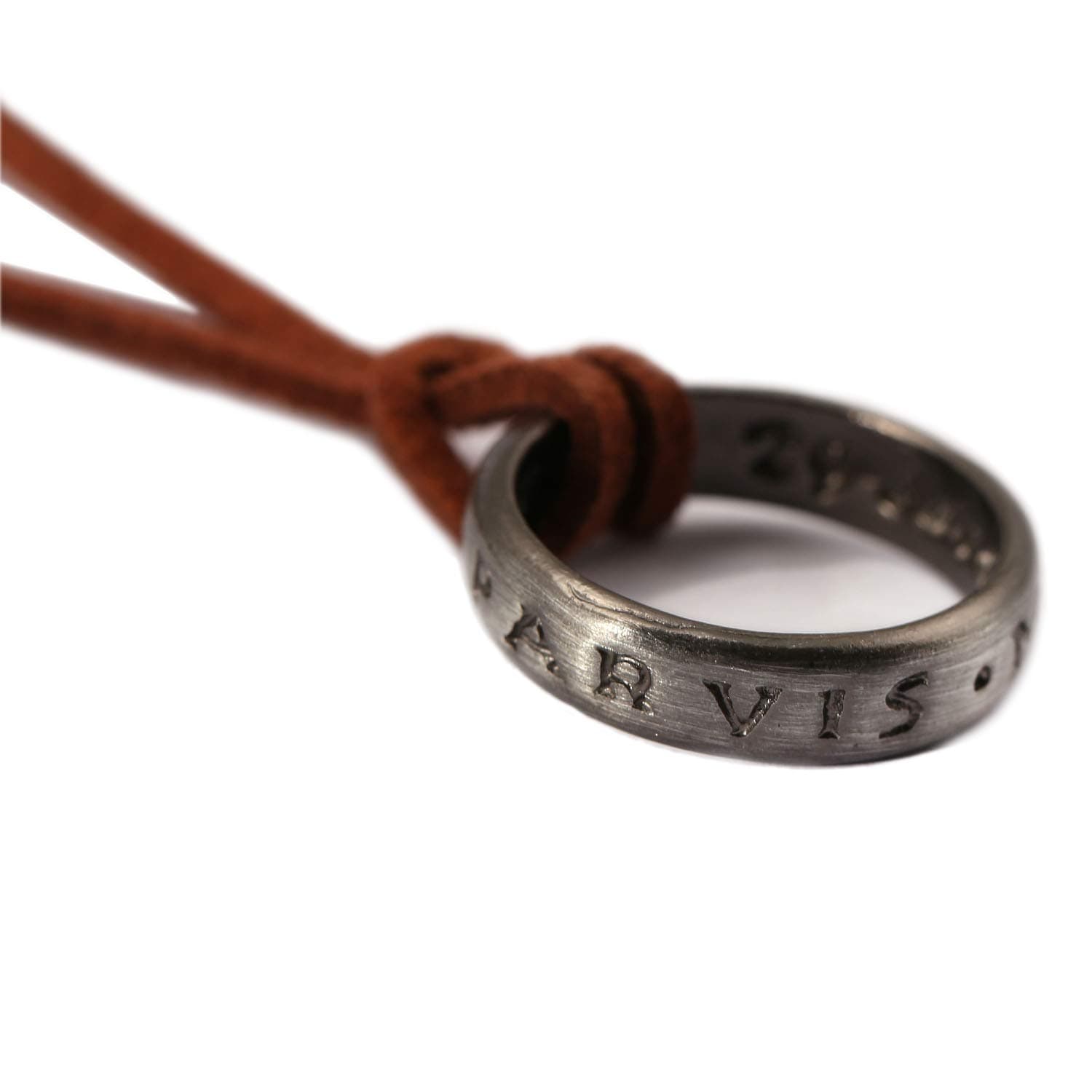 Ring Necklace for Men Uncharted 4 Nathan Drake Ring Pendant Necklace with Adjustable Leather Handmade