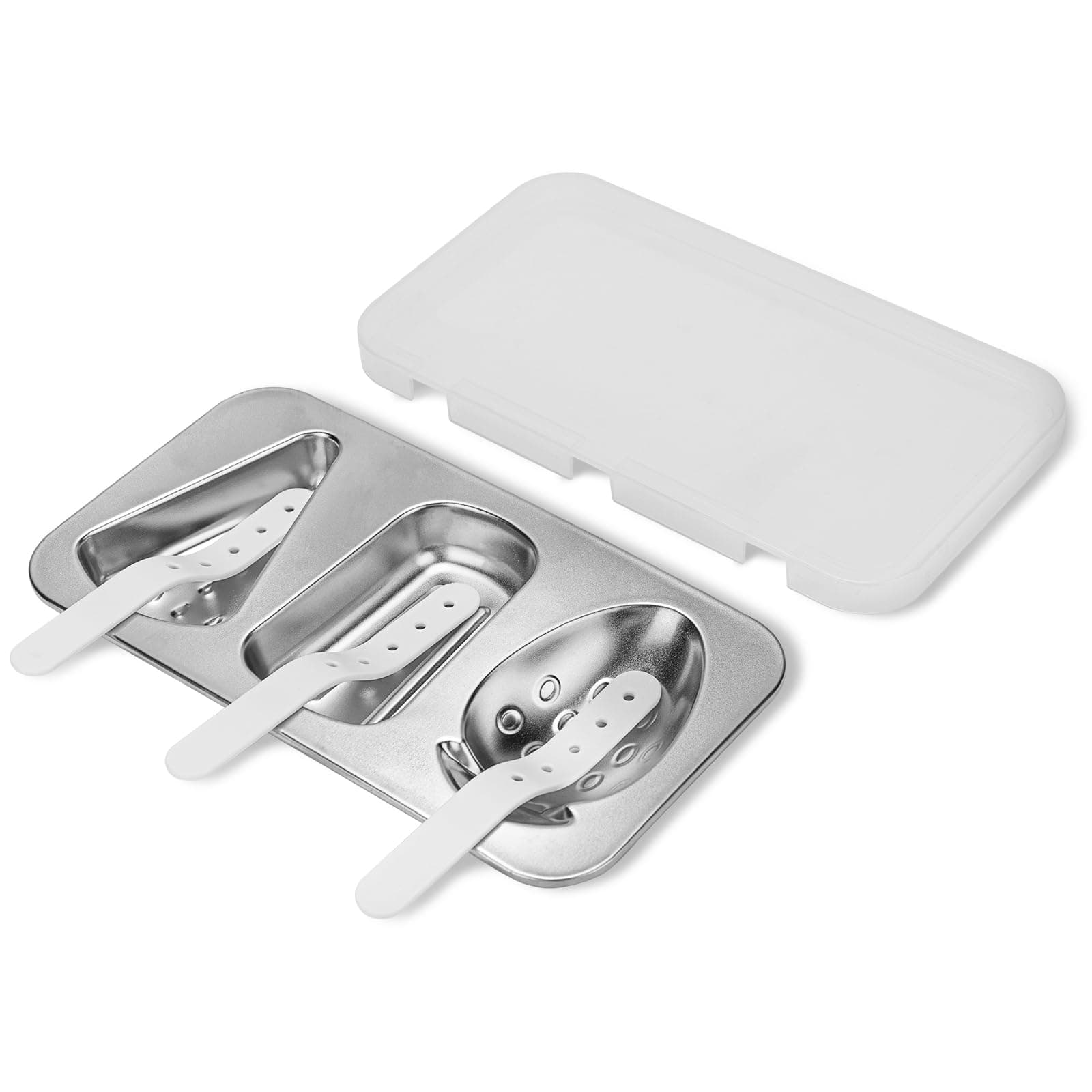 Stainless Steel Popsicle Molds for Kids, Homemade Ice Cream Molds Set, Reusable Ice Pop Maker with Lid and Sticks