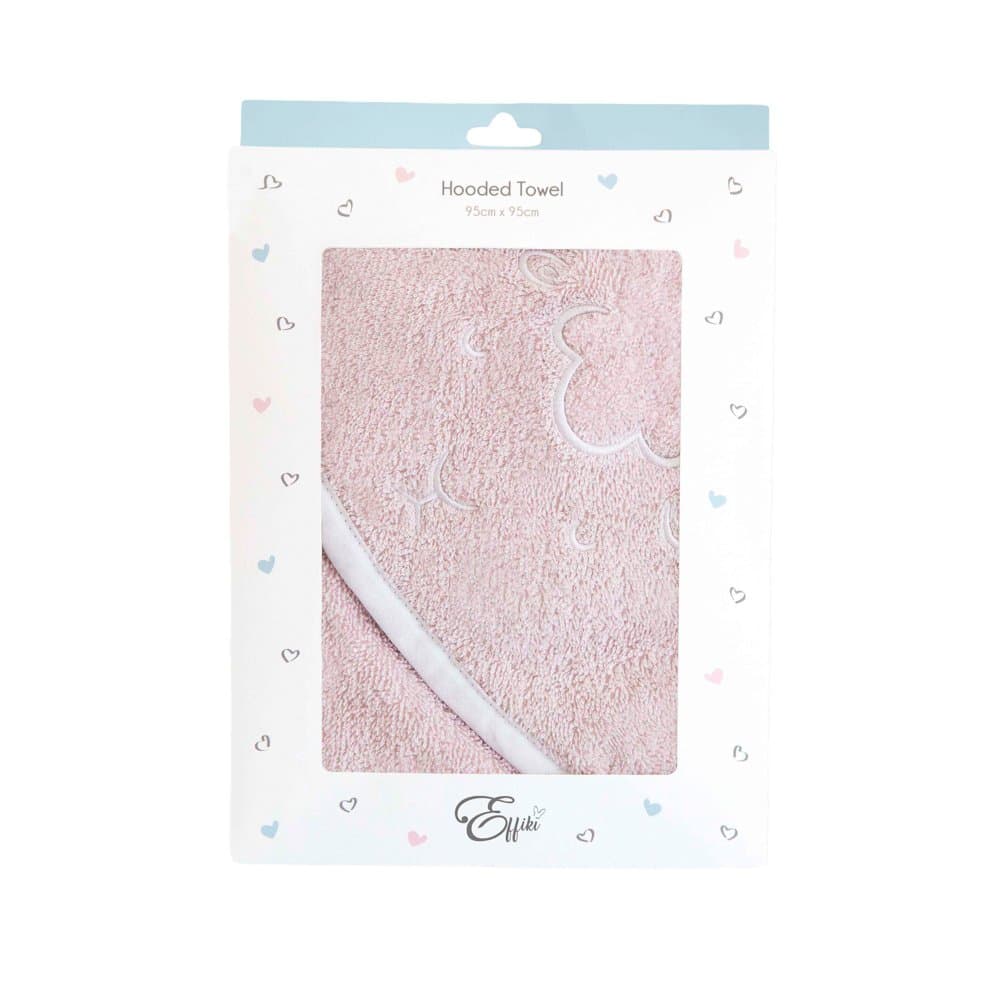 Effiki 5901832946434 Embroidered Hooded Towel, Sheep Pink, 95 x 95 cm, Blue