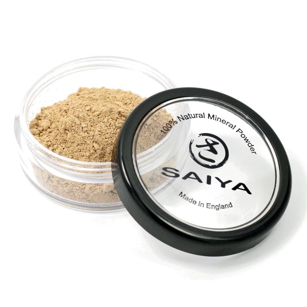 Saiya Flawless Complexion Mineral Foundation Makeup Powder [MEDIUM BEIGE] For Medium Skin Tones - Face Powder In All Skin Tones- Vegan Friendly SPF 15- 100% All Natural Weightless Mineral For Full Coverage- Perfect For All Skin Types- 4g