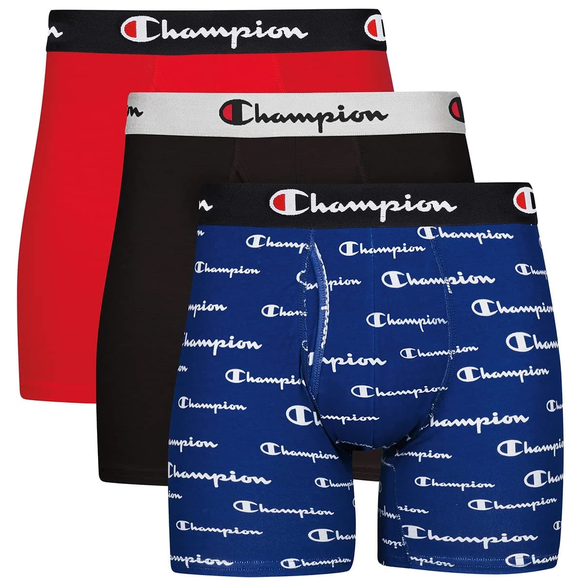 mens Champion Men's Cotton Stretch Boxer Brief (3 and 5 Pack Available) Boxer Briefs