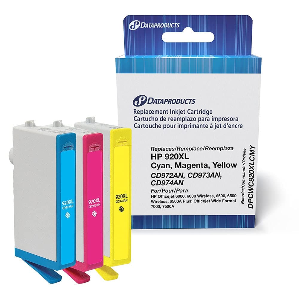 Dataproducts DPCWC920XL High Yield Remanufactured Chipped Ink Cartridge for HP 920XL CD972AN/CD973AN/CD974AN (Multi-Pack) Ink