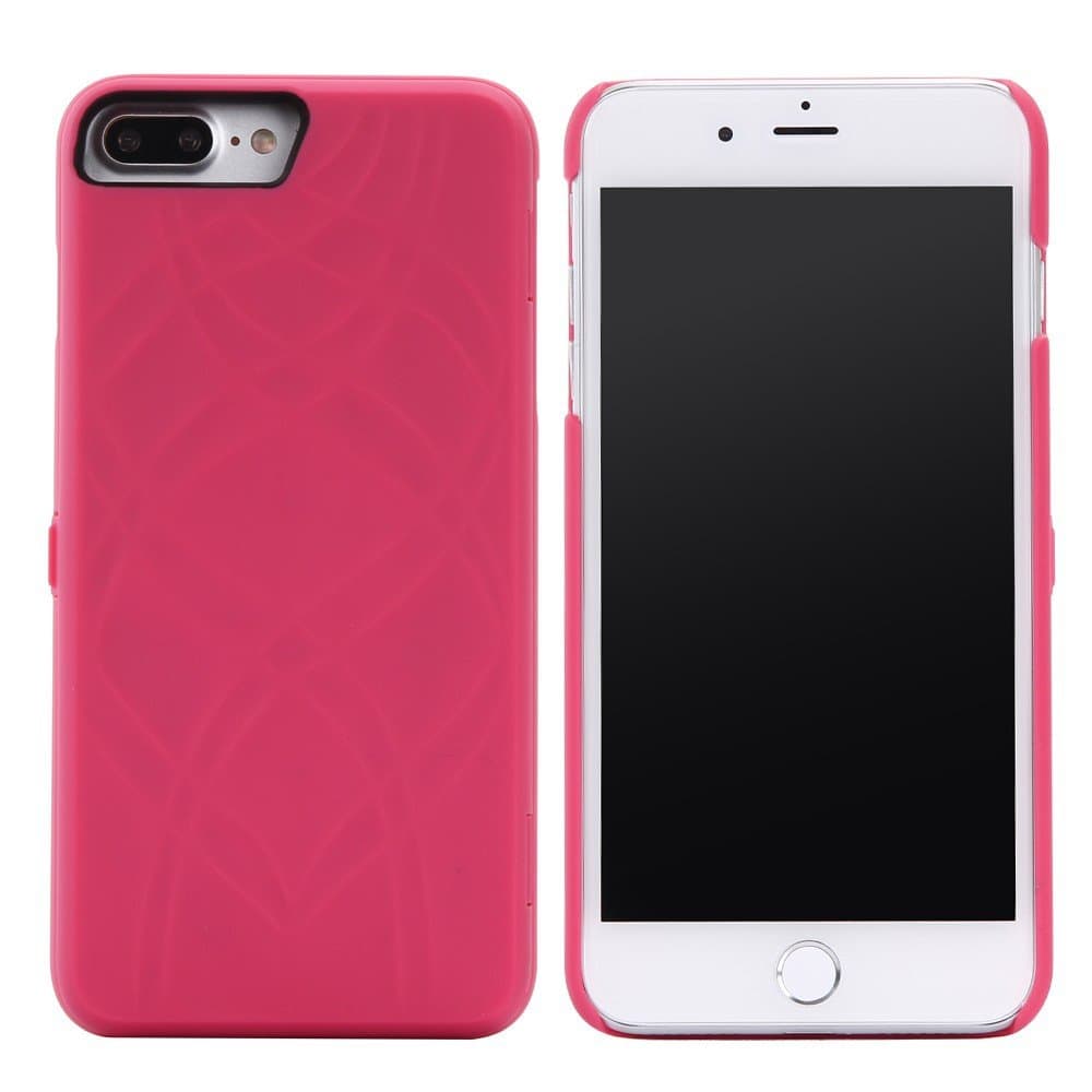 Sawink Hidden Mirror Back Cover Wallet Case with Cash Credit Card Slots and Kickstand Function for Apple iPhone7 Plus and iPhone 7sPlus Come with Tempered Glass Screen Protector (Rose Pink)