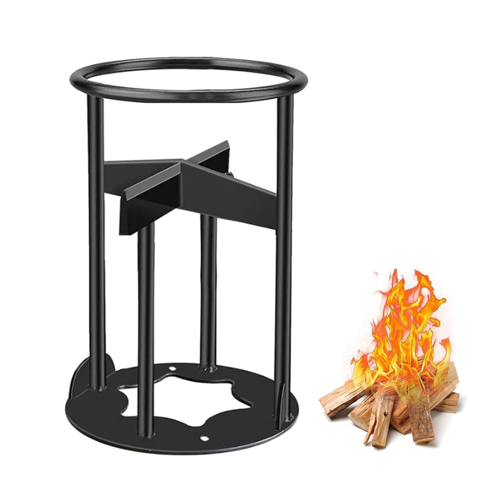 Firewood Splitter, 27 cm Manual Wood Splitter, High Carbon Steel Firewood Kindling Splitter Wood Splitting Wedge Portable Robust Hand Cutter Firewood Splitter Garden Tool Upgrade Cross for Camping