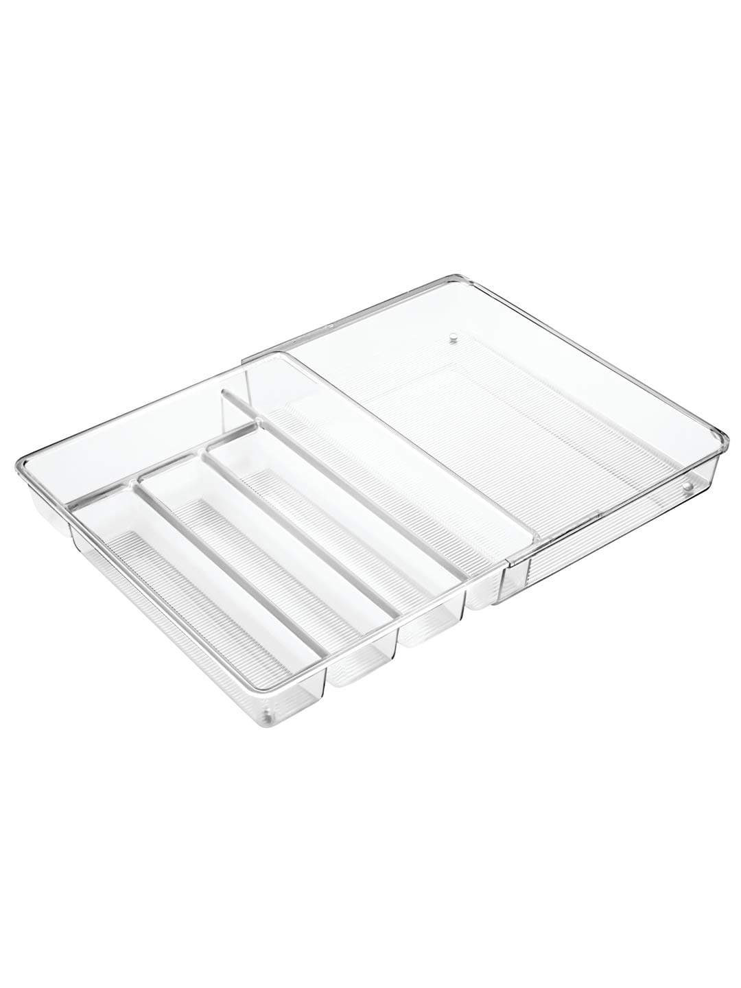 Linus Expandable Kitchen Drawer Organizer for Silverware, Spatulas, Gadgets - Clear