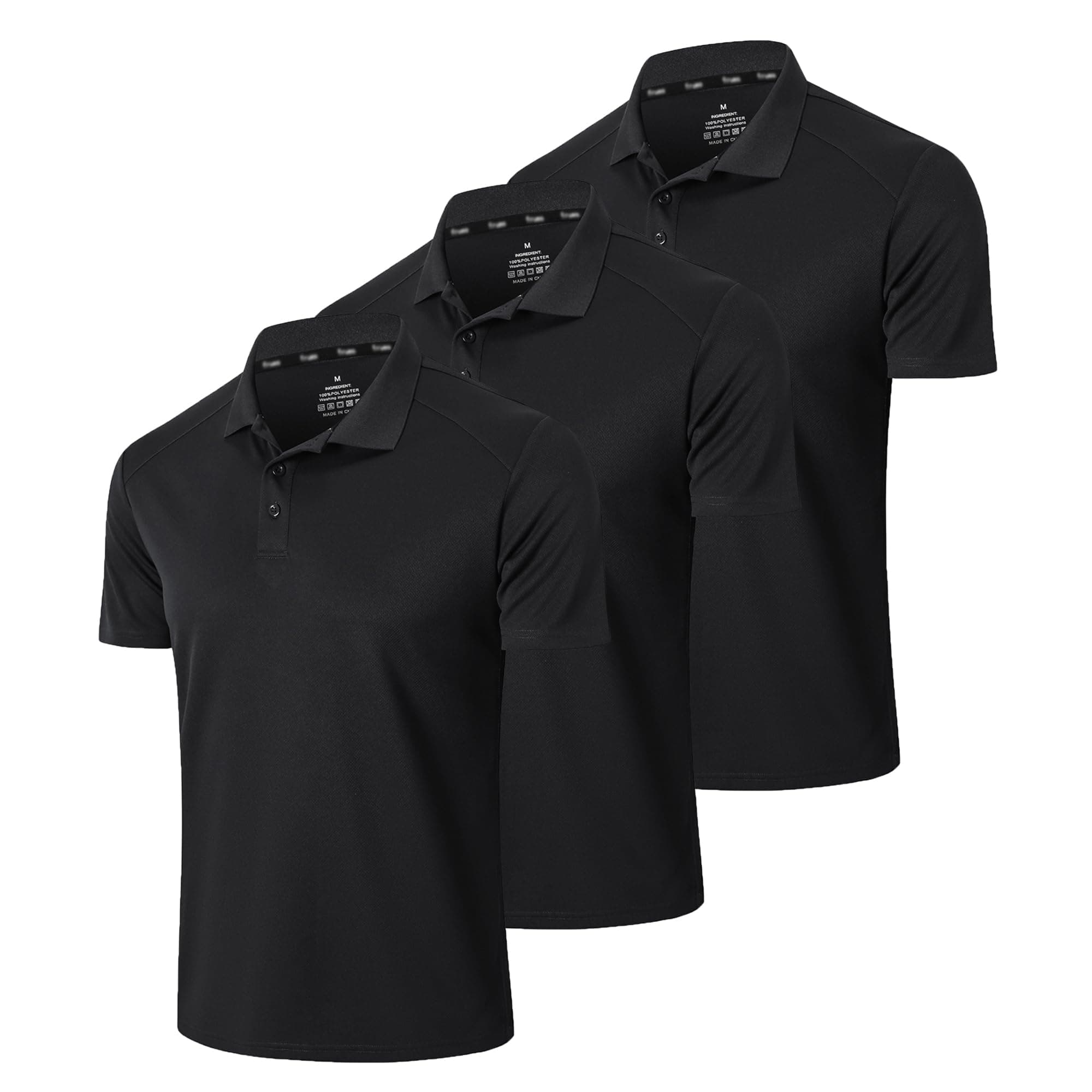 Men’s 1/3 Pack Polo Shirt Moisture Wicking Dry Fit Performance Athletic Short Sleeve Golf Shirt