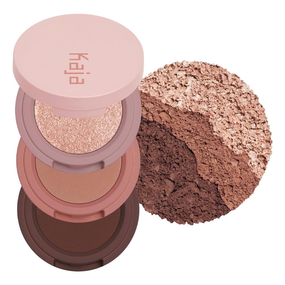 KAJA Beauty Bento Collection| Bouncy Shimmer Eyeshadow Trio | 08 Chocolate Dahlia - neutral cocoa | 2019 Allure Best of Beauty Award, Beauty Bento | Cruelty free, K-Beauty Mini Palettes