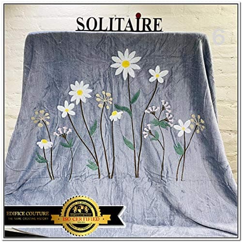 Edifice Couture Ultra Warm Cashmere Fabric Embroidery Duvet Covers For Blankets And Quilts/Comforters - Silver (46_Ph_Blanket_Cover_2-Silver)