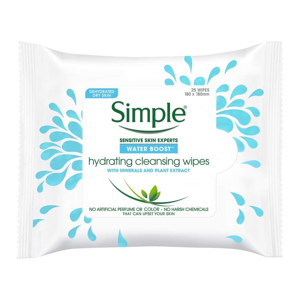 Water Boost Hydrating Cleansing Wipes - 25 Wipes x 6 Pack (150 Wipes)