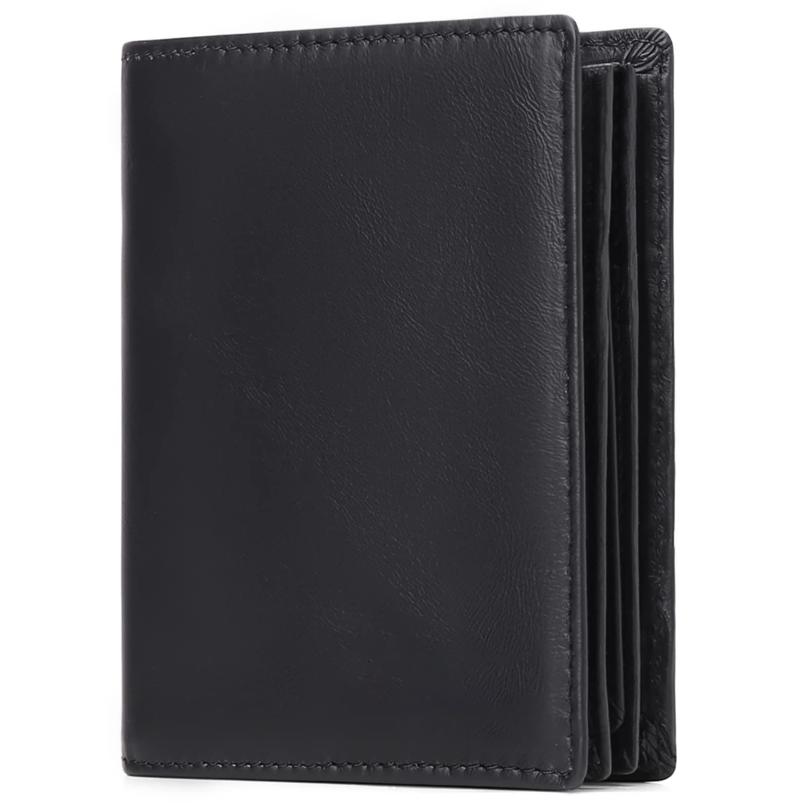 GOIACII Wallets for Men Large Capacity Genuine Leather RFID Bifold Wallet/Credit Card Holder with ID Window